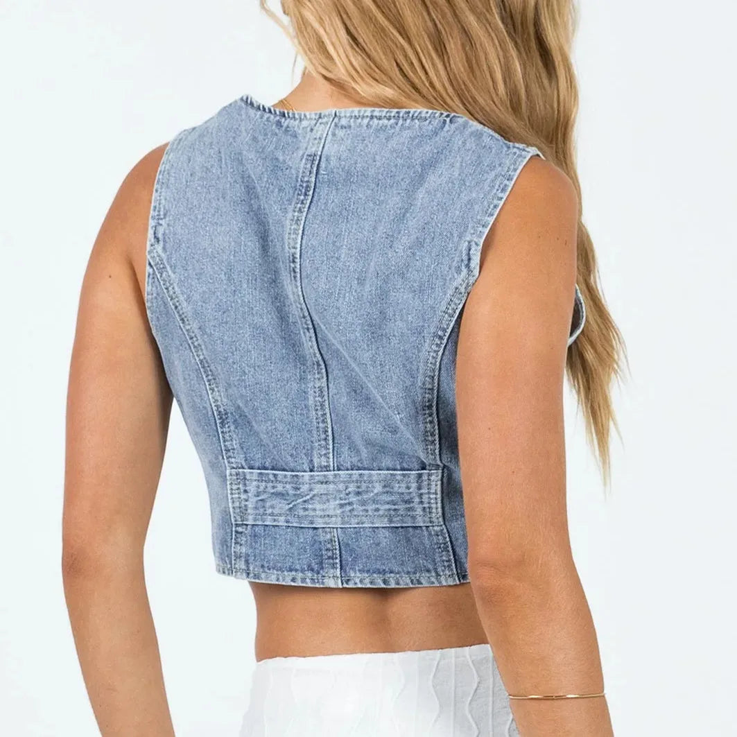 New Women's Summer Jean Vest