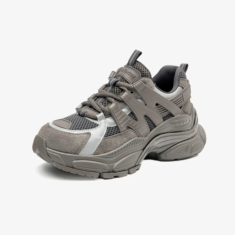 Atmungsaktive Schuhe aus Mesh in Volltonfarbe für Damen