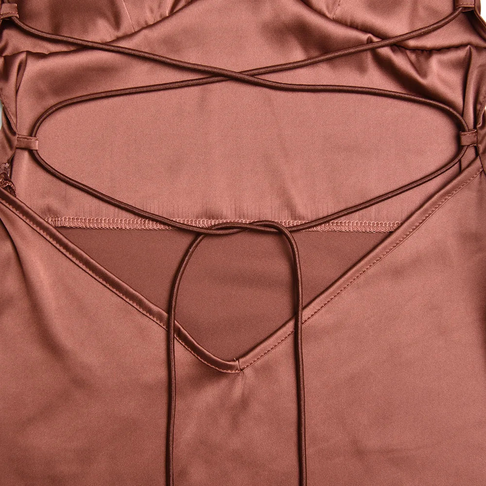 Sexy Backless Bandage Party Maxi Lace Up Slip Club Dress