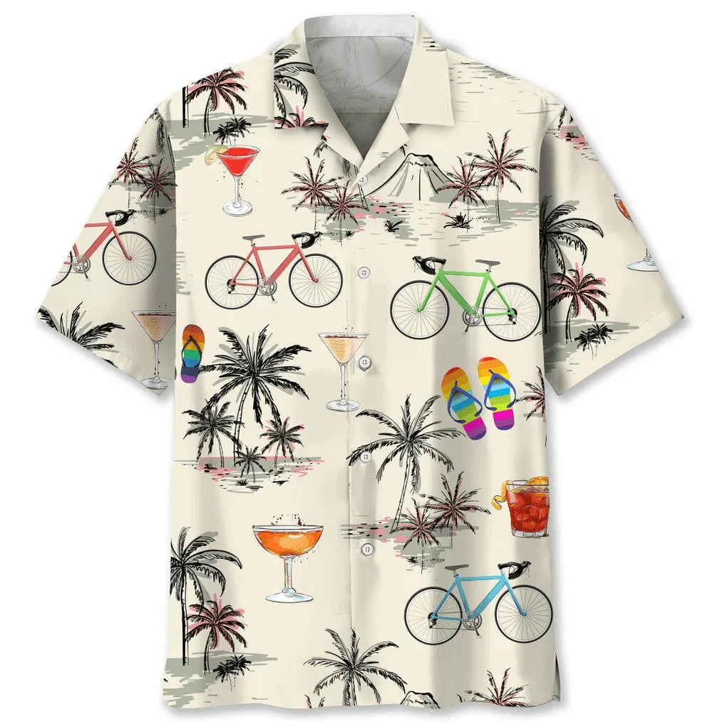 Kurzarmhemd für Herren mit Hawaii-Print