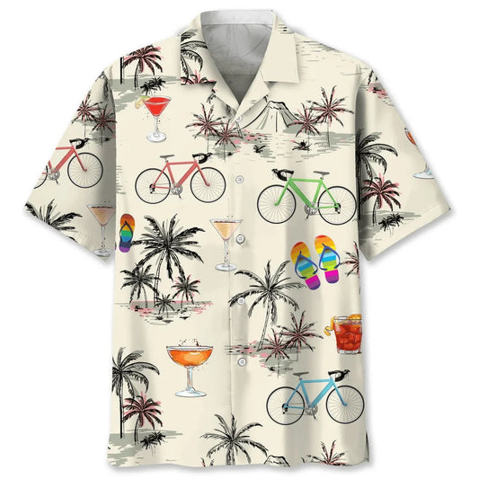 Kurzarmhemd für Herren mit Hawaii-Print