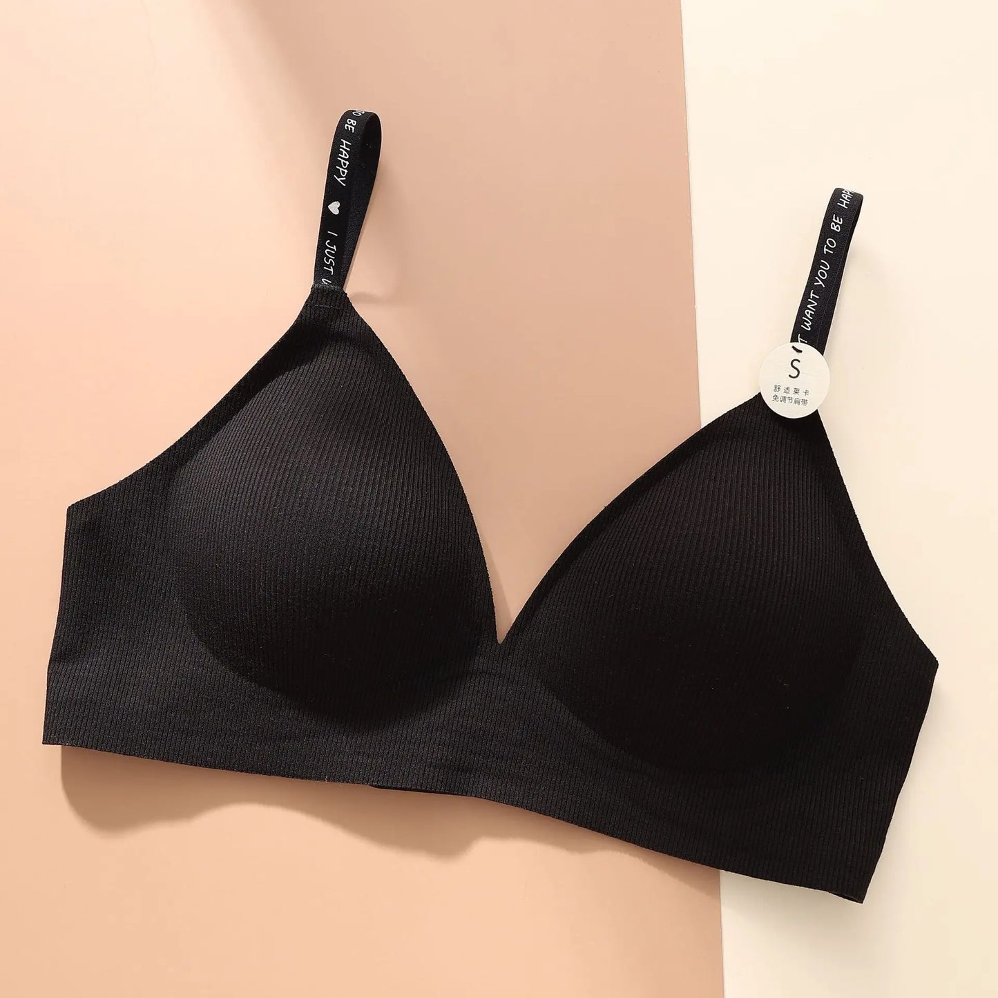 Women Deep V Neck Plunge Sexy Lingerie Letter Strap Bras
