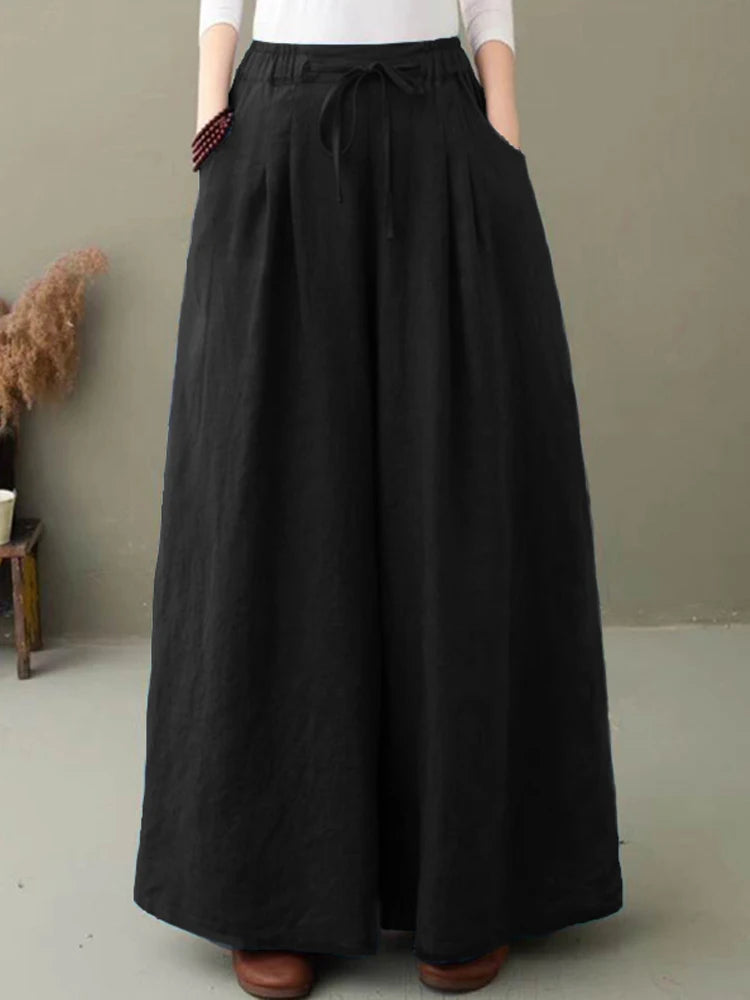 ZANZEA Elegant Women's Wide Leg Pants