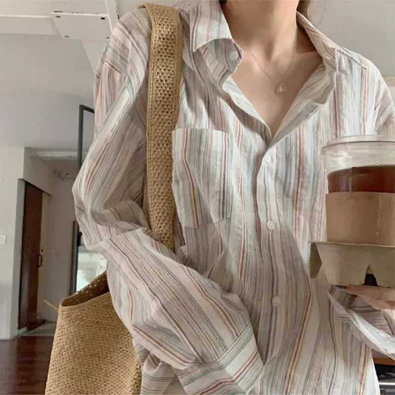 Women Elegant Blouses Vintage Loose Casual Tops