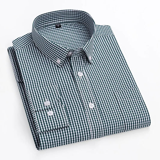 Herren Langarm Kariertes Hemd Herren Button Up Hemd