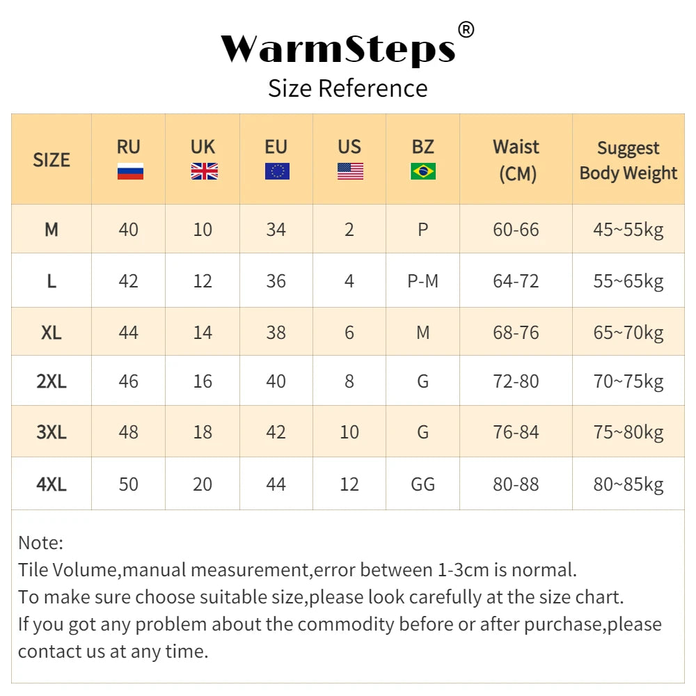 New WarmSteps M-4XL Plus Big Size Underwear