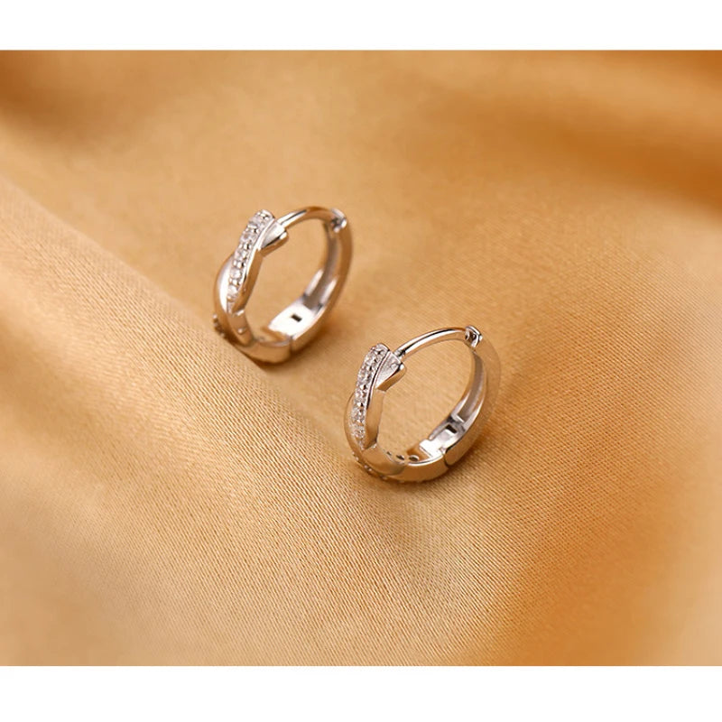 Hot Sale Small Circle Zircon Twist Ear Hoop