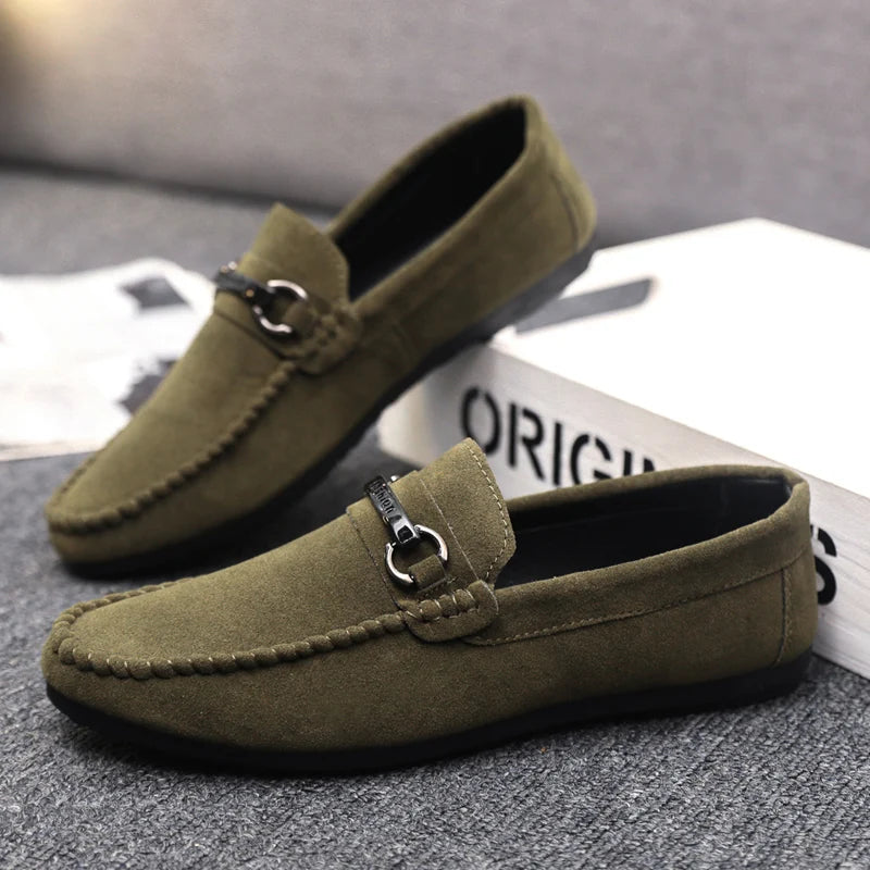 Lässige, bequeme Slip-On-Fahrschuhe aus Leder für Herren