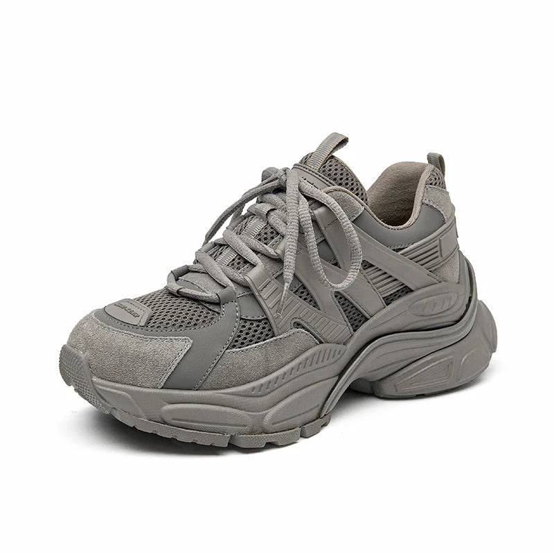 Atmungsaktive Schuhe aus Mesh in Volltonfarbe für Damen