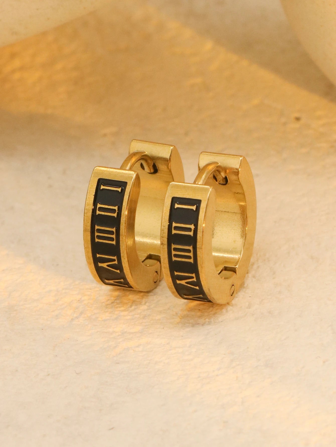 New Vintage Drip Glue Roman Digital Earrings