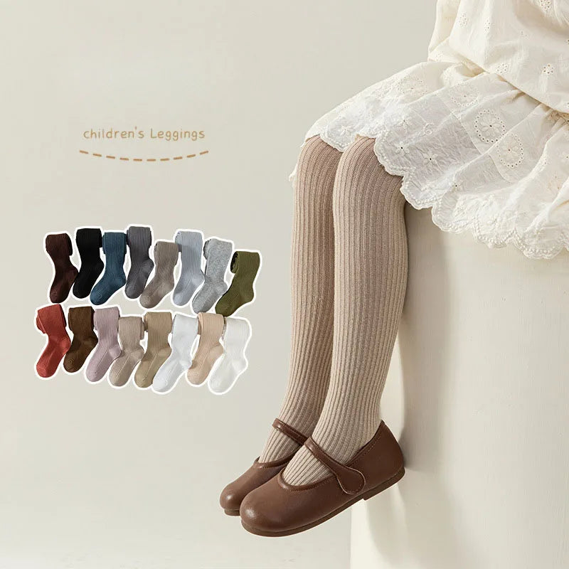 Autumn Girls Tights Warm Solid Color Cotton Stockings