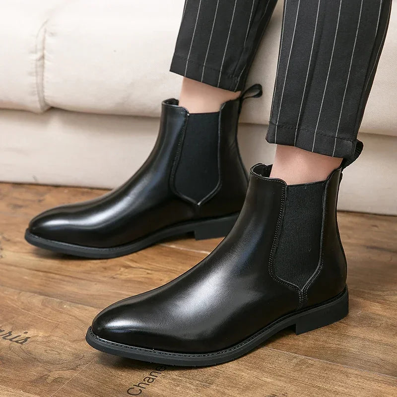 2024 Brand Leather Men Chelsea Boots