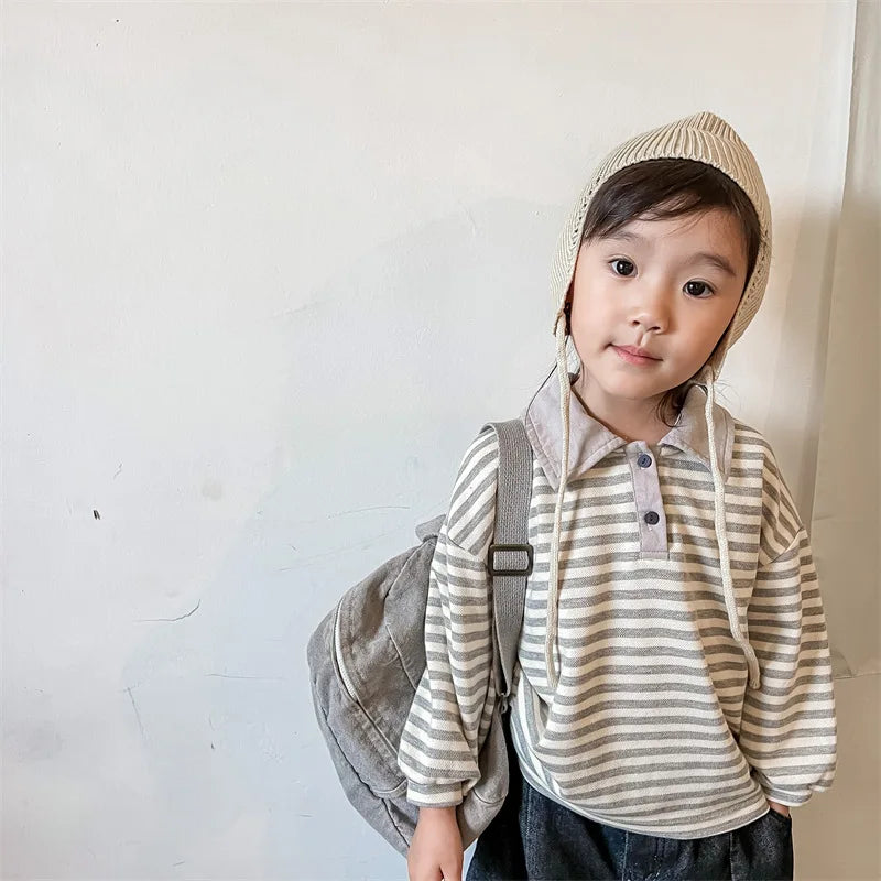 New Autumn Korean Style Baby Boys Striped Shirts