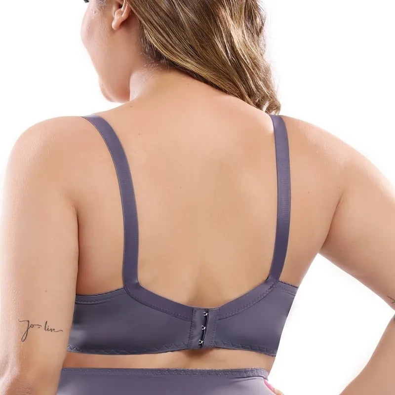 Women Sexy Floral Deep V Boost Push Up Plus Size Bras