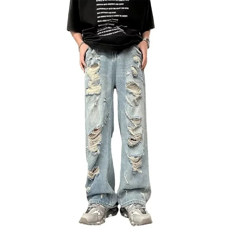 New Vintage Distressed Jeans mit geradem Bein