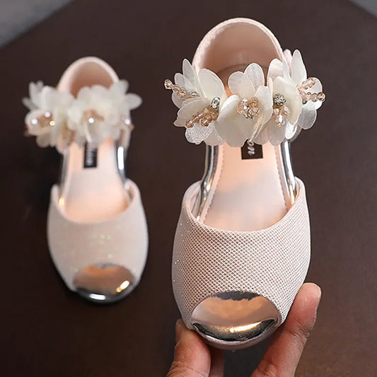 New Girls Rhinestone Flower Shoes