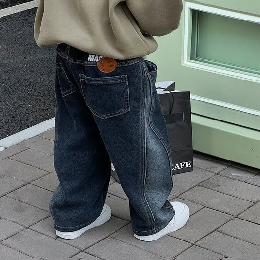 One-piece Fleece Thickened Autumn Winter Casual Baby Boys Pants