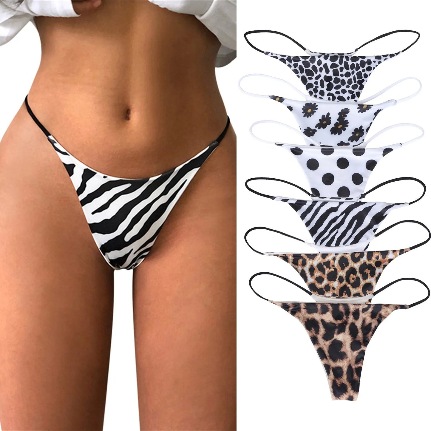 Women's Floral Print Sexy G-String Comfort Low-Rise Panties