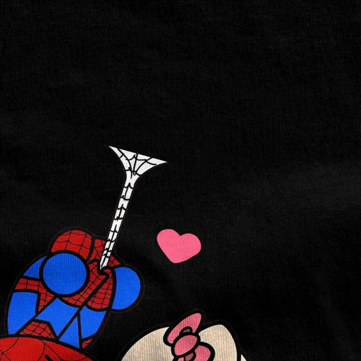 Sanrio Hello Kitty Cartoon Spiderman T Shirt Couple  Pure Cotton T Shirts Summer