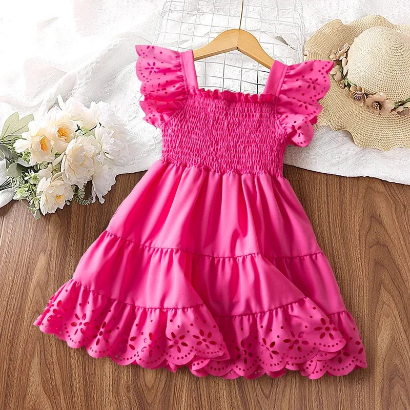 Girls Ruffles Tulle Casual Layered Dresses