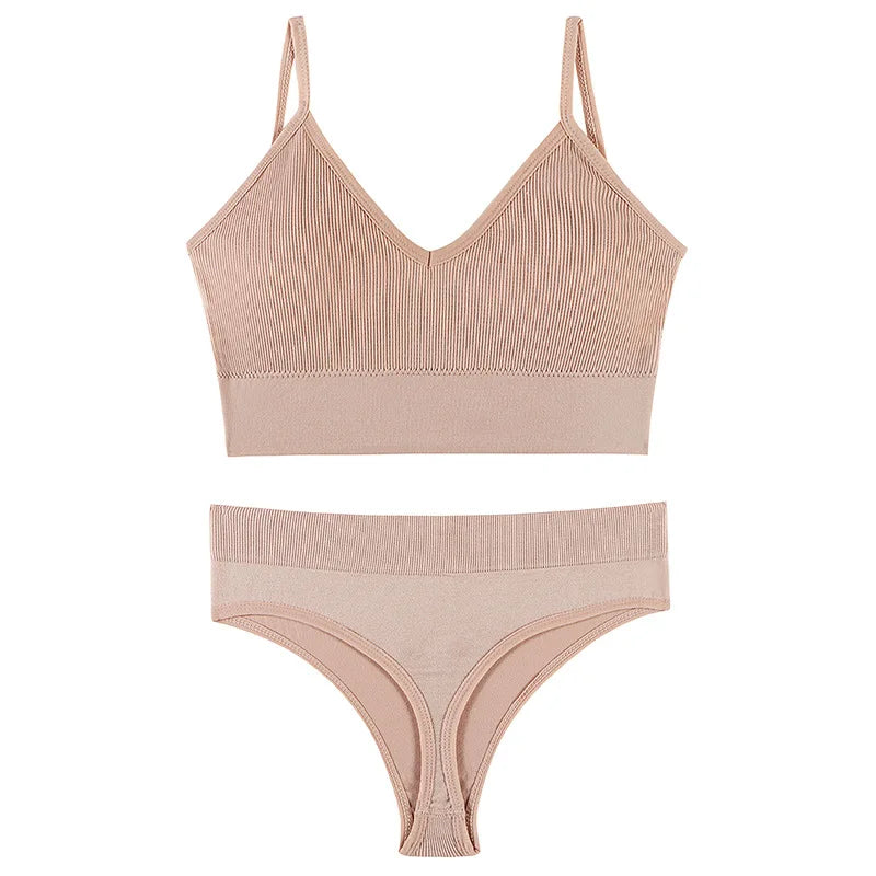 New Women Seamless Bra Set