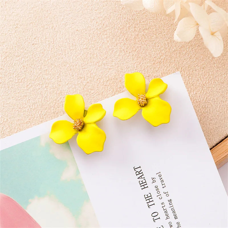 Women Double-layers Floral Dangle Earrings