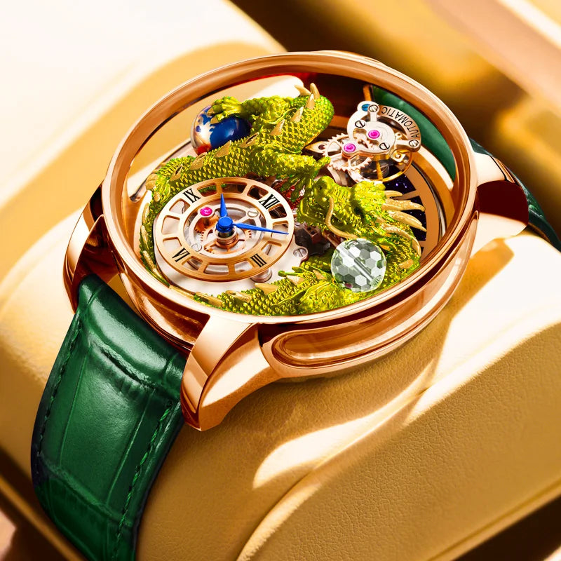 3D Gold Dragon Astronomia Quartz Watch