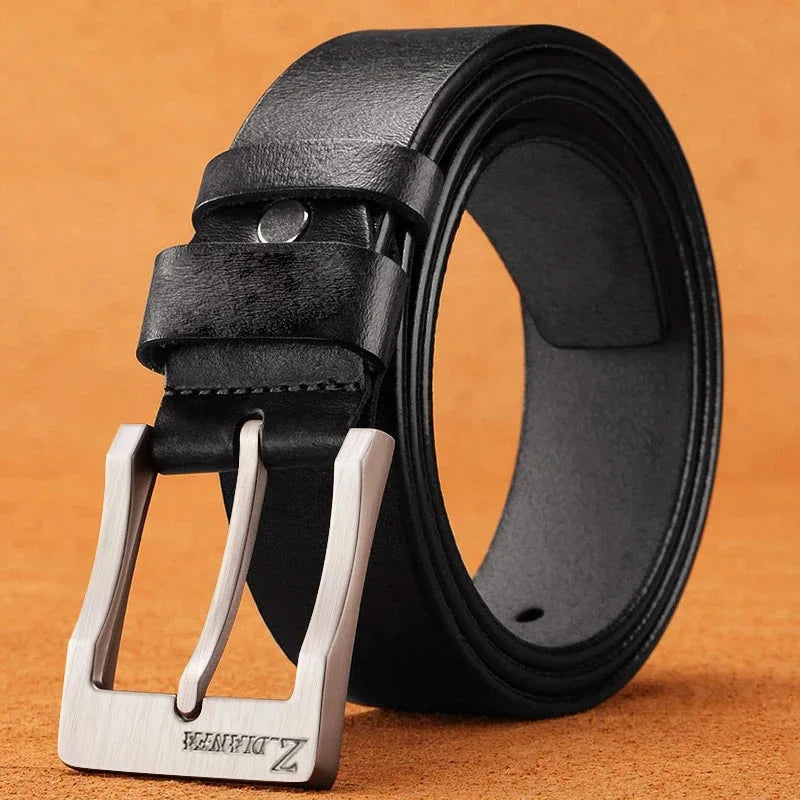 Men's High Quality Metal Buckle Jeans Cowskin Casual Belts