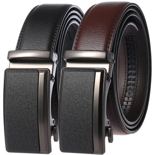 Men's Leather Fashion Automatic Buckle Cowskin Belts