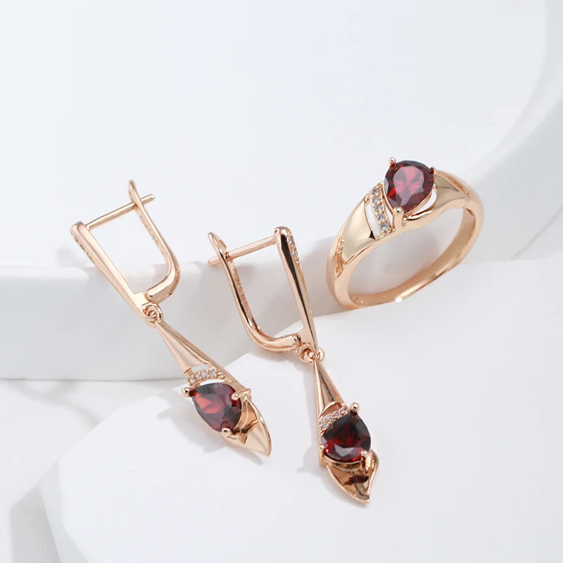 Women Rose Golden Elegant Bride Wedding Fine Jewelry