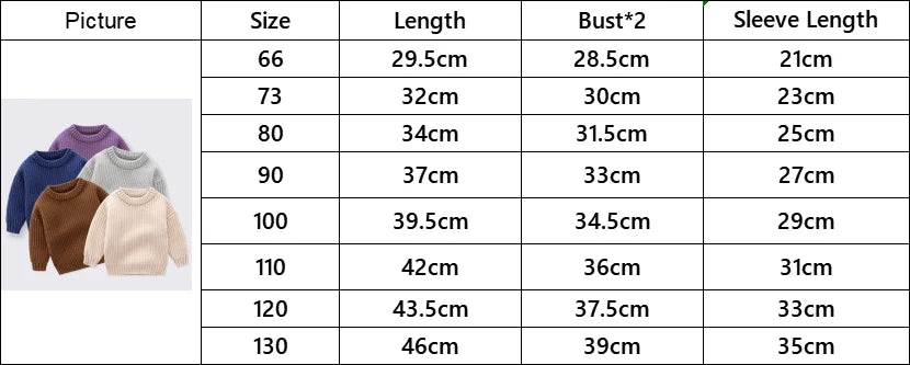 Kids Cotton Soft Winter Long Sleeve Pullover Tops