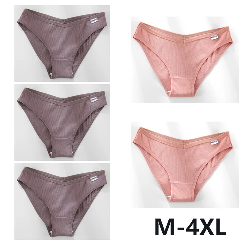 Women Sexy V Waist Plus Size Briefs Low-Rise Comfortable Lingerie