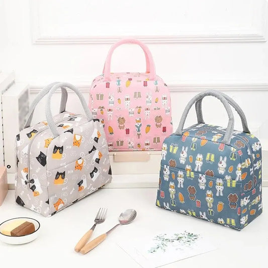 New Cartoon Cute Portable Tote Lunch Bag