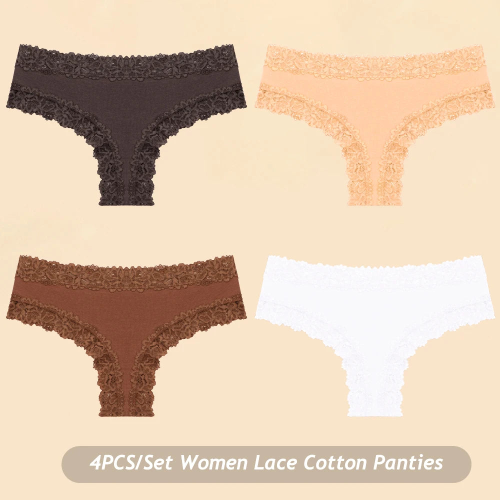 Women Floral Lace Seamless Brazilian Panties
